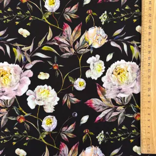 Materiale formale și pentru femei MAGNOLIA STRETCH Flowers bouquet black