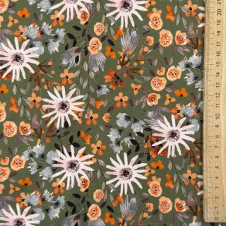 Jerse trening pieptănat Flowers forest green digital print