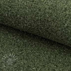 Stofă palton BOUCLE LUREX dark green
