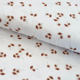 Tricot Watercolour leaves white digital print ORGANIC