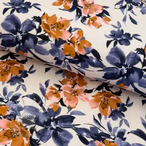 Jerse trening Huge flowers ecru digital print