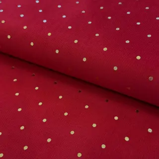 Catifea raiată subțire FOIL GOLD Dot red