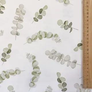 Țesătură decorativă Eucalyptus white green digital print