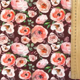 Tricot Roses burgundy digital print