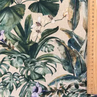 Țesătură decorativă Banana leaves linen digital print