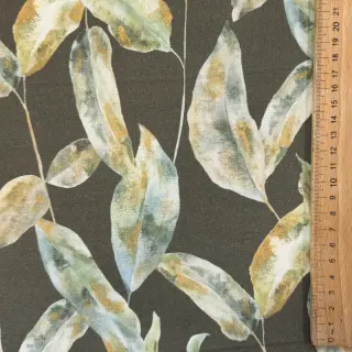 Țesătură decorativă Leaves army green digital print