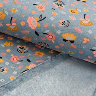 Jerse trening pieptănat Flowers smoke blue melange