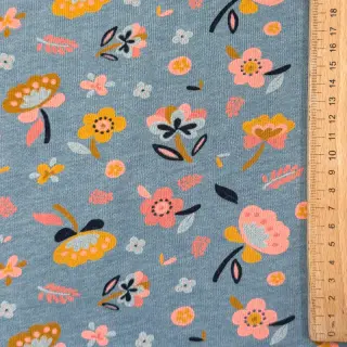 Jerse trening pieptănat Flowers smoke blue melange