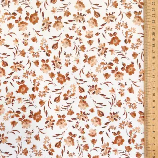 Tricot Romantic flowers white mauve digital print