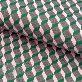 țesătură pentru costum de damă KNITTED JACQUARD Graphic green