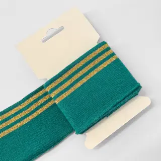 Patent CUFF LUREX 7 cm teal/gold