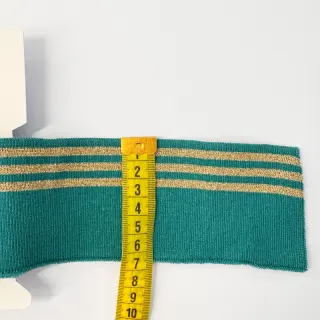 Patent CUFF LUREX 7 cm teal/gold