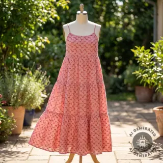 Mușelină EMBROIDERY Tossed flowers blush