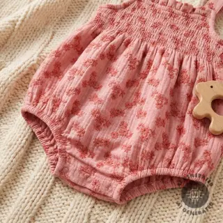 Mușelină EMBROIDERY Tossed flowers blush