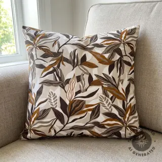 Țesătură decorativă Leaves taupe