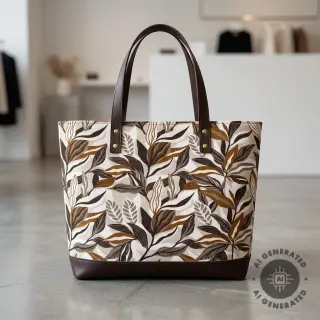 Țesătură decorativă Leaves taupe
