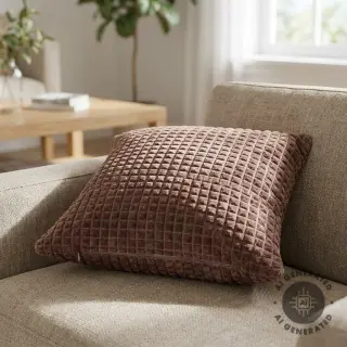 Țesătură decorativă VELOURS DECO SQUARE brown