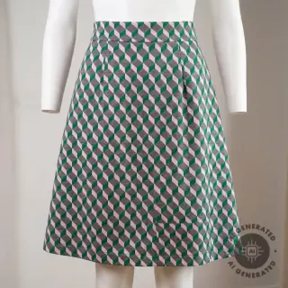 țesătură pentru costum de damă KNITTED JACQUARD Graphic green