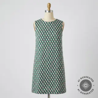 țesătură pentru costum de damă KNITTED JACQUARD Graphic green