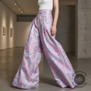 țesătură pentru costum de damă JACQUARD Flowers light lilac