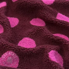 Stofă palton TEDDY JACQUARD Dots burgundy