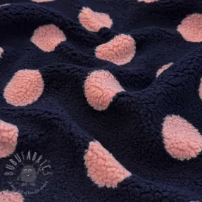 Stofă palton TEDDY JACQUARD Dots navy