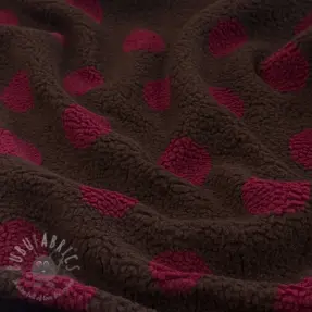 Stofă palton TEDDY JACQUARD Dots dark brown
