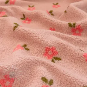 Stofă palton TEDDY Tiny flowers light pink