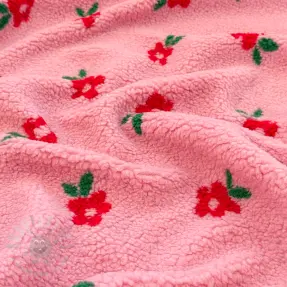 Stofă palton TEDDY Tiny flowers pink