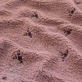 Stofă palton TEDDY EMBROIDERY Flowers mauve