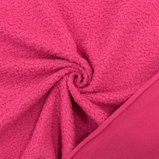 Fleece TEDDY DOUBLE SIDED pink neon