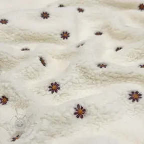 Stofă palton TEDDY EMBROIDERY Mini ecru