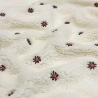 Stofă palton TEDDY EMBROIDERY Mini ecru