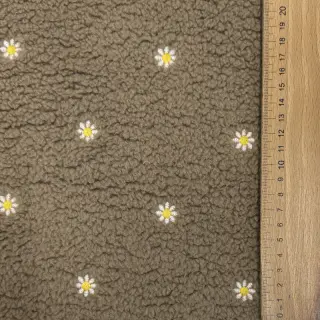 Stofă palton TEDDY EMBROIDERY Mini taupe