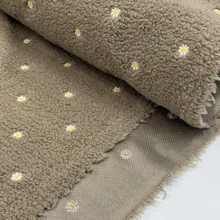 Stofă palton TEDDY EMBROIDERY Mini taupe