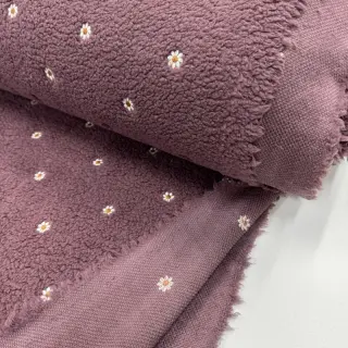 Stofă palton TEDDY EMBROIDERY Mini rosewood