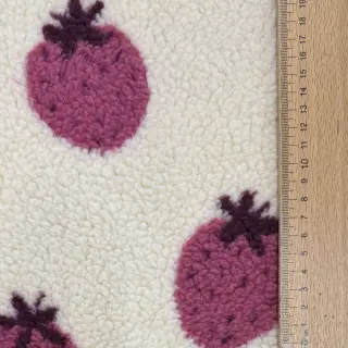 Stofă palton TEDDY JACQUARD Strawberries