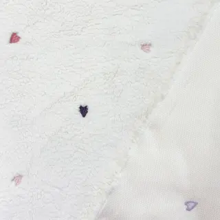 Stofă palton TEDDY EMBROIDERY Hearts ecru