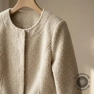 Stofă palton TEDDY light sand