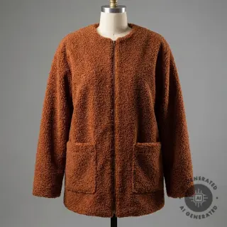 Stofă palton TEDDY rust