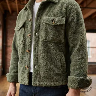 Stofă palton TEDDY forest green