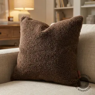 Stofă palton TEDDY dark brown