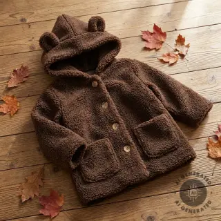 Stofă palton TEDDY dark brown