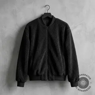 Stofă palton TEDDY black