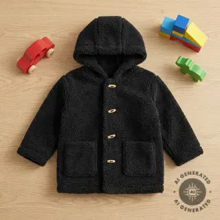 Stofă palton TEDDY black