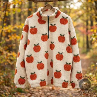 Stofă palton TEDDY JACQUARD Apples