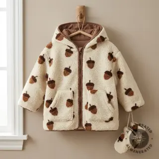 Stofă palton TEDDY JACQUARD Acorns