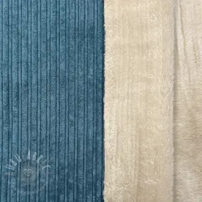 Catifea raiată Cofur fleece petrol
