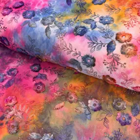 Catifea raiată subțire TIE DYE 21W Catchy design G