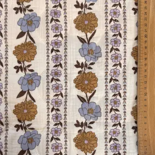 Mușelină STEPPED Flowers in stripe white